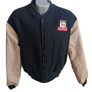 Large Vintage Letterman Jacket Absorbine Show Sheen Equestrian Wool Blend USA